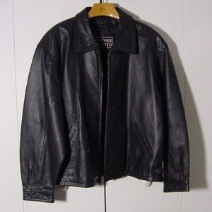Vintage Leather Limited Black Leather Jacket Buckle Back Sz XL